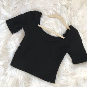Black crop top/mini top
